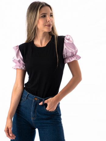 Camisa mangas lila