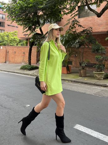 Vestido camisero Lino biche