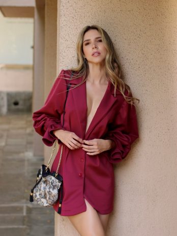 Vestido- Blazer luxury Vino
